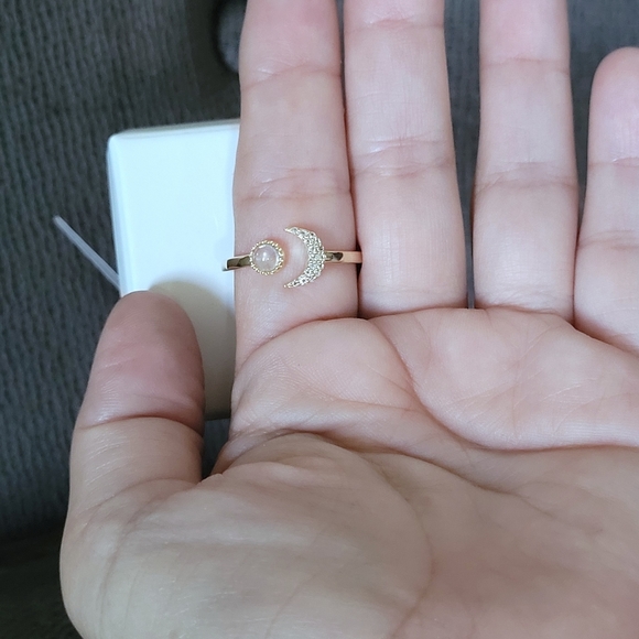 Shivam Crescent Moon🌙 and Moonstone Gem Ring💍 - Picture 2 of 16